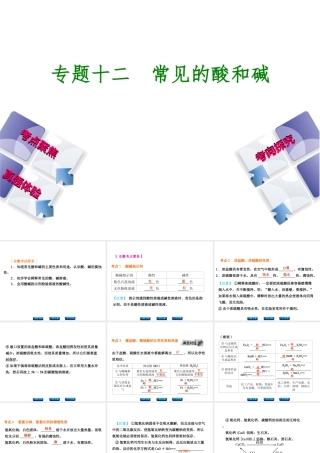 （安徽专版）中考化学 专题12 常见的酸和碱课件-人教版初中九年级全册化学课件
