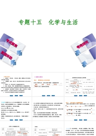 （安徽专版）中考化学 专题15 化学与生活课件-人教版初中九年级全册化学课件
