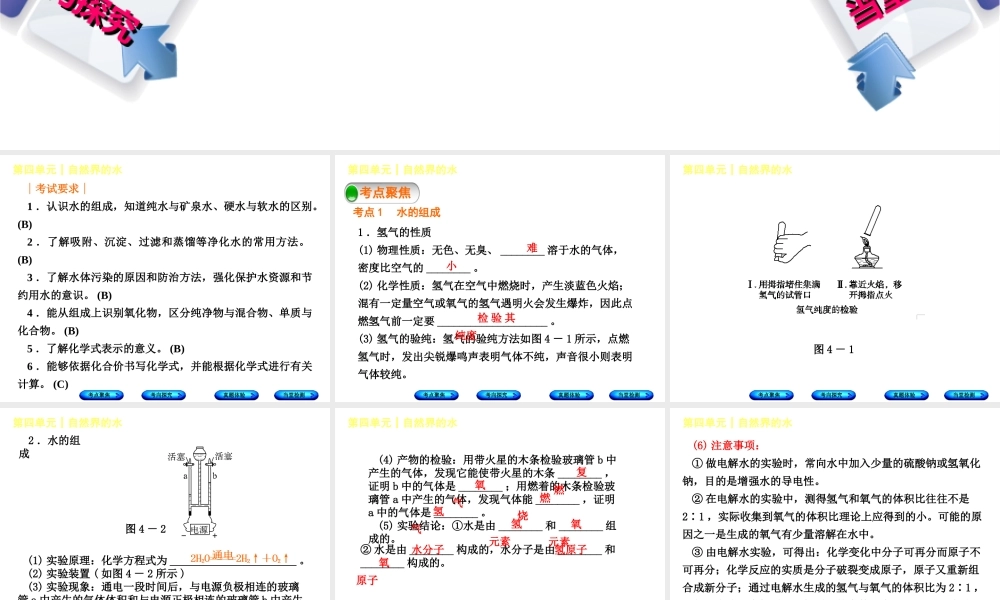 （安徽专版）中考化学复习 第四单元 自然界的水课件-人教版初中九年级全册化学课件