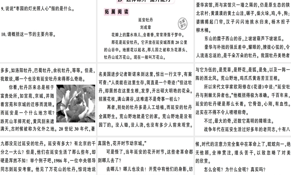 （安徽专版）春八年级语文下册 第一单元 2 回延安习题课件 新人教版-新人教版初中八年级下册语文课件
