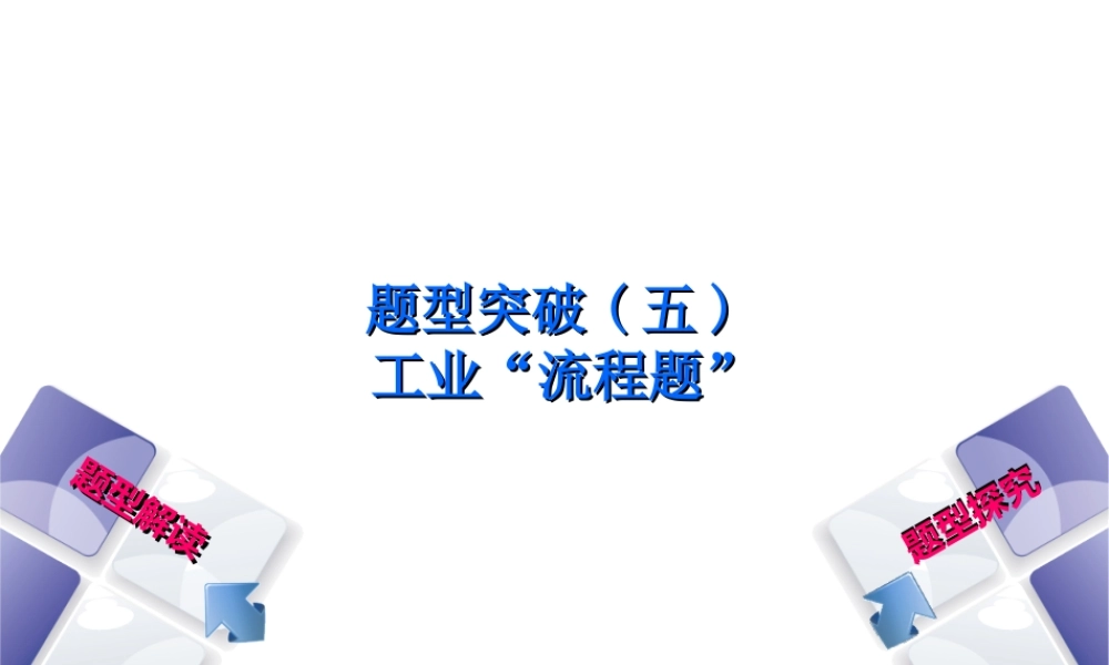 （安徽专版）中考化学复习 题型突破（五）工业“流程题”课件-人教版初中九年级全册化学课件