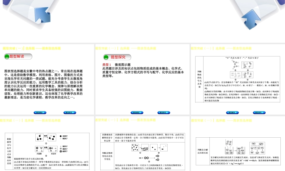（安徽专版）中考化学复习 题型突破（一）选择题—图表型选择题课件-人教版初中九年级全册化学课件