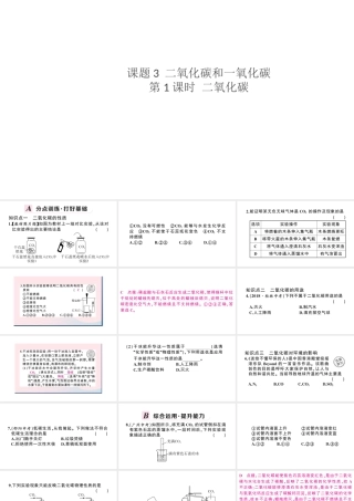 （安徽专版）秋九年级化学上册 第六单元 碳和碳的氧化物 课题3 二氧化碳和一氧化碳第1课时 二氧化碳习题课件（新版）新人教版-（新版）新人教版初中九年级上册化学课件