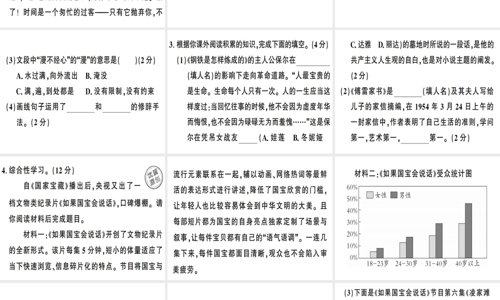 （安徽专版）春八年级语文下册 期末检测卷课件 新人教版-新人教版初中八年级下册语文课件