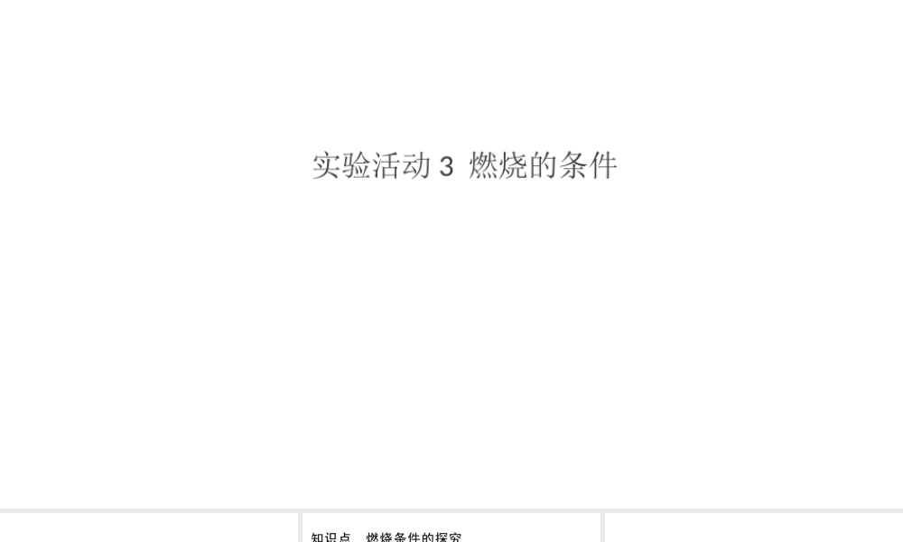 （安徽专版）秋九年级化学上册 第七单元 燃料及其应用 实验活动3 燃烧的条件习题课件（新版）新人教版-（新版）新人教版初中九年级上册化学课件