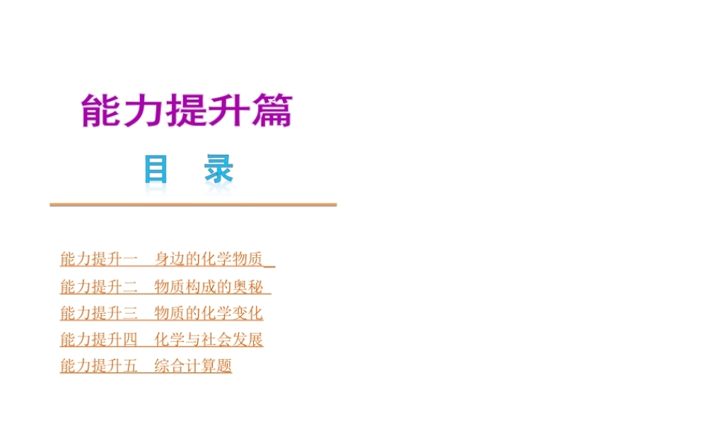 （安徽专版）中考化学教材化总复习 能力提升篇课件 新人教版