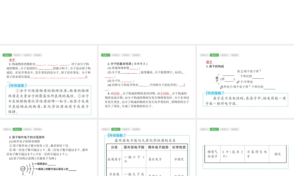 （安徽专版）中考化学总复习 3 物质构成的奥秘课件-人教版初中九年级全册化学课件