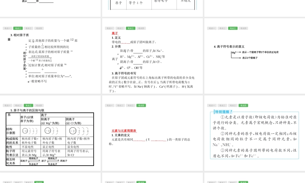 （安徽专版）中考化学总复习 3 物质构成的奥秘课件-人教版初中九年级全册化学课件