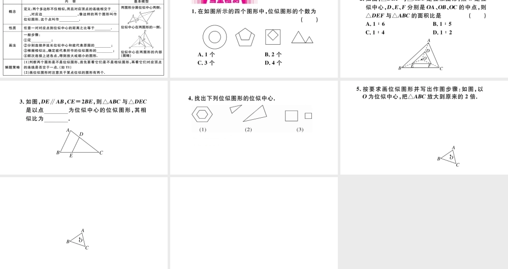 （安徽专版）九年级数学下册 第27章 相似 27.3 位似（第1课时 位似图形的概念及画法)课件（新版）新人教版-（新版）新人教版初中九年级下册数学课件
