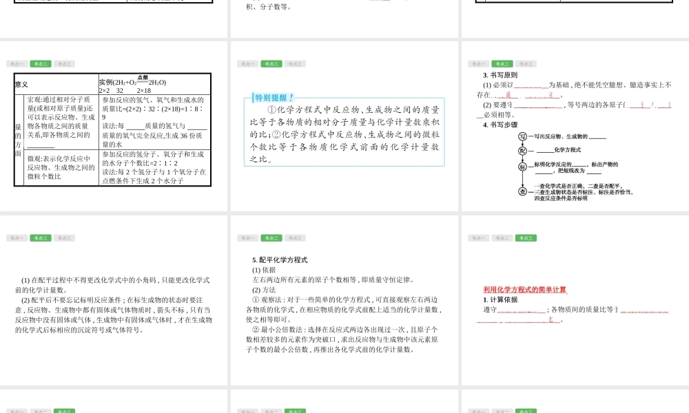 （安徽专版）中考化学总复习 5 化学方程式课件-人教版初中九年级全册化学课件