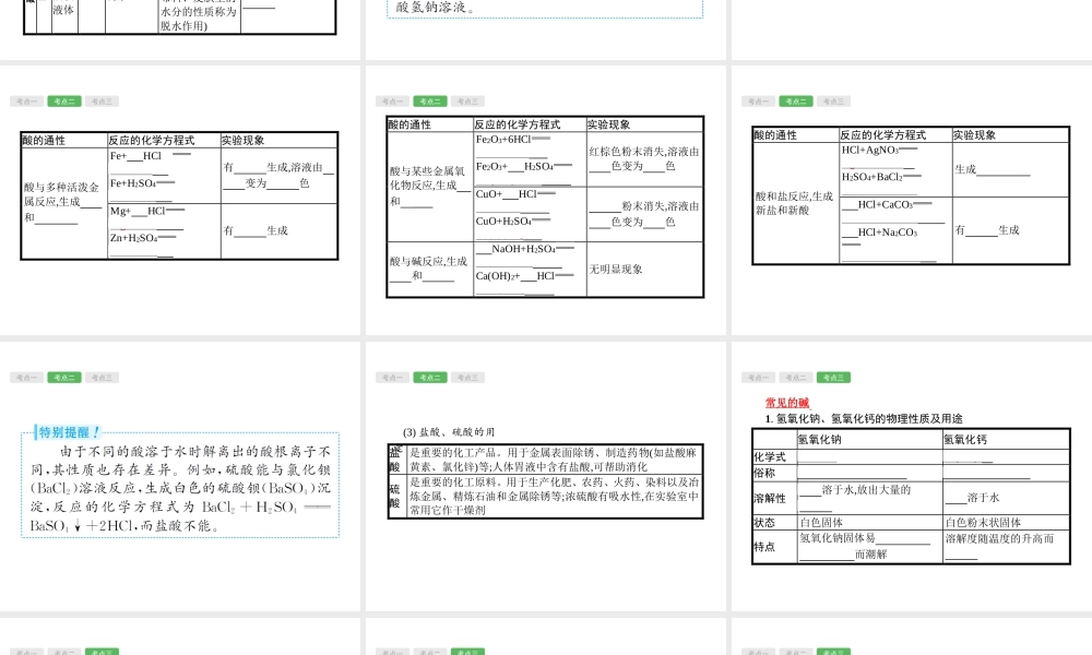 （安徽专版）中考化学总复习 10.1 酸和碱课件-人教版初中九年级全册化学课件