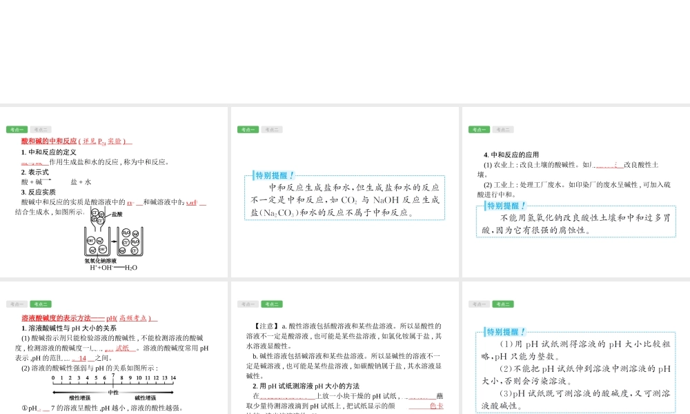（安徽专版）中考化学总复习 10.2 酸碱中和反应与溶液的酸碱性课件-人教版初中九年级全册化学课件