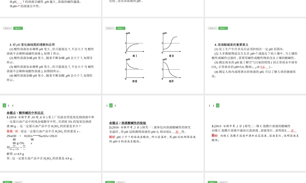 （安徽专版）中考化学总复习 10.2 酸碱中和反应与溶液的酸碱性课件-人教版初中九年级全册化学课件