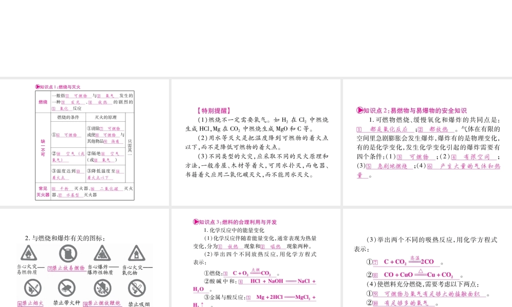（安徽专版）中考化学总复习 第1部分 教材系统复习 第七单元 燃料及其利用课件 新人教版-新人教版初中九年级全册化学课件