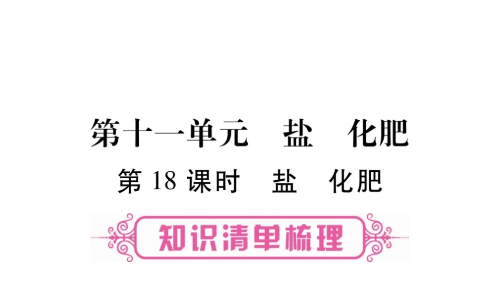 （安徽专版）中考化学总复习 第1部分 教材系统复习 第十一单元 盐 化肥课件 新人教版-新人教版初中九年级全册化学课件