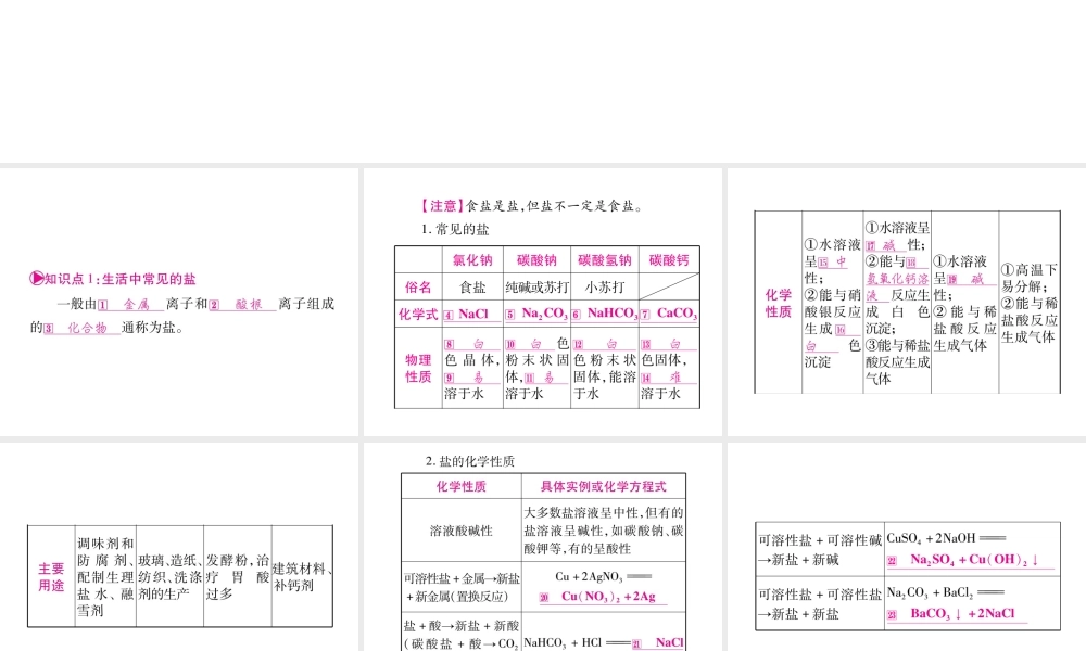 （安徽专版）中考化学总复习 第1部分 教材系统复习 第十一单元 盐 化肥课件 新人教版-新人教版初中九年级全册化学课件