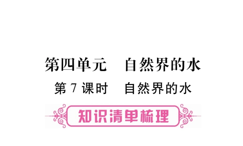 （安徽专版）中考化学总复习 第1部分 教材系统复习 第四单元 自然界的水课件 新人教版-新人教版初中九年级全册化学课件