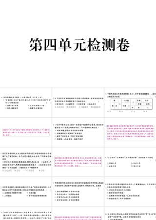 （安徽专版）秋七年级历史上册 第四单元 三国两晋南北朝时期：政权分立与民族融合检测卷课件 新人教版-新人教版初中七年级上册历史课件