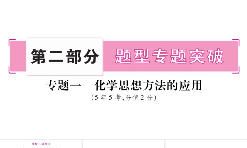 （安徽专版）中考化学总复习 第二部分 题型专题突破 专题1 化学思想方法的应用课件-人教版初中九年级全册化学课件