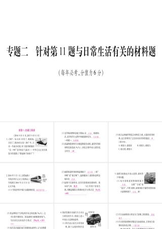 （安徽专版）中考化学总复习 第二部分 题型专题突破 专题2 针对11题与生活有关的材料题课件-人教版初中九年级全册化学课件