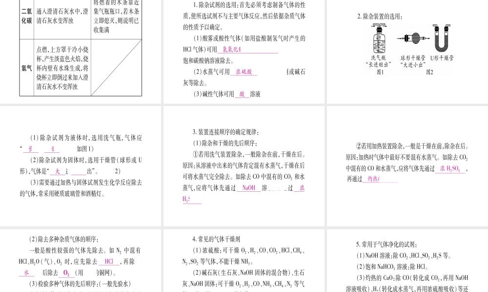 （安徽专版）中考化学总复习 第二部分 题型专题突破 专题3 常见气体的制取与净化课件-人教版初中九年级全册化学课件