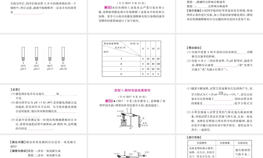 （安徽专版）中考化学总复习 第二部分 题型专题突破 专题5 实验探究课件-人教版初中九年级全册化学课件