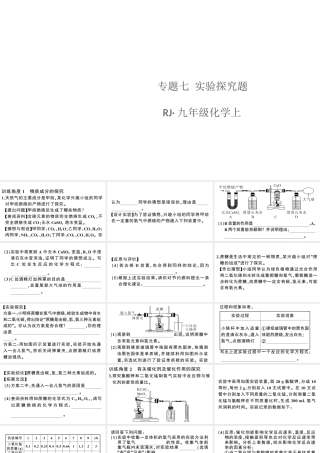 （安徽专版）秋九年级化学上册 特色题型专练七 实验探究题习题课件（新版）新人教版-（新版）新人教版初中九年级上册化学课件