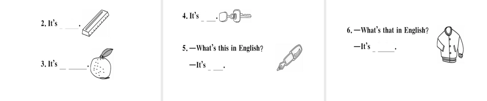 （安徽专版）秋七年级英语上册 Starter Unit 2 What’s this in English（第1课时）习题讲评课件 （新版）人教新目标版-（新版）人教新目标版初中七年级上册英语课件