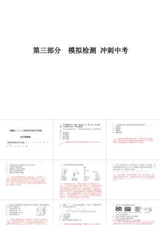 （安徽专版）中考化学总复习 第三部分 模拟检测 冲刺中考 综合检测卷课件 新人教版-新人教版初中九年级全册化学课件
