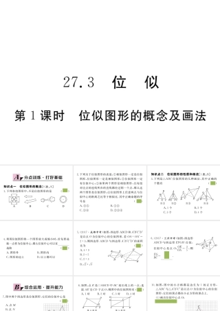 （安徽专版）九年级数学下册 第二十七章 相似 27.3 第1课时 位似图形的概念及画法练习课件 （新版）新人教版-（新版）新人教版初中九年级下册数学课件