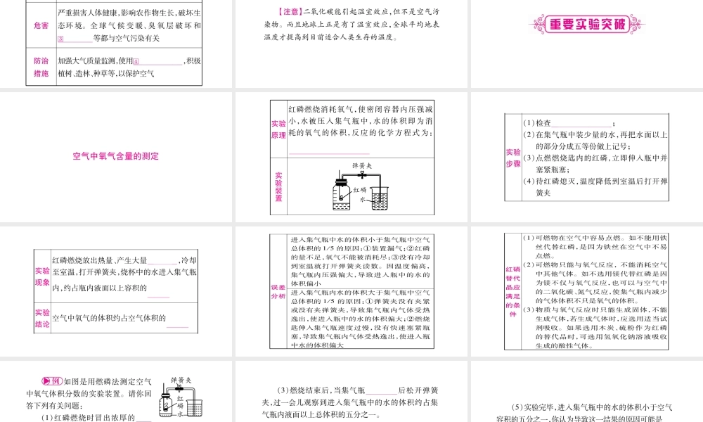 （安徽专版）中考化学总复习 第一部分 教材系统复习 第2单元 我们周围的空气课件-人教版初中九年级全册化学课件