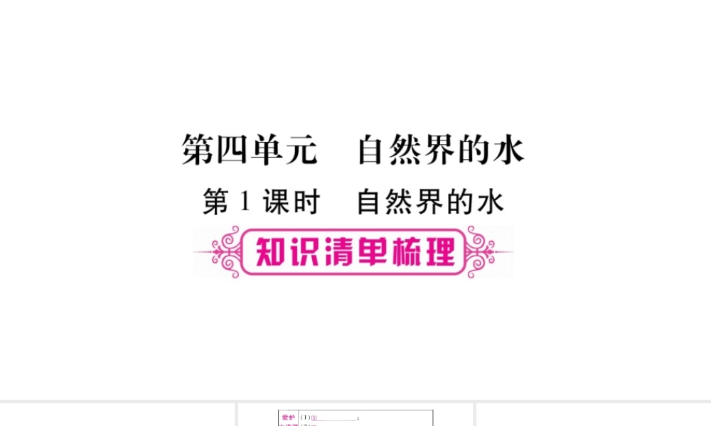 （安徽专版）中考化学总复习 第一部分 教材系统复习 第4单元 自然界的水课件-人教版初中九年级全册化学课件