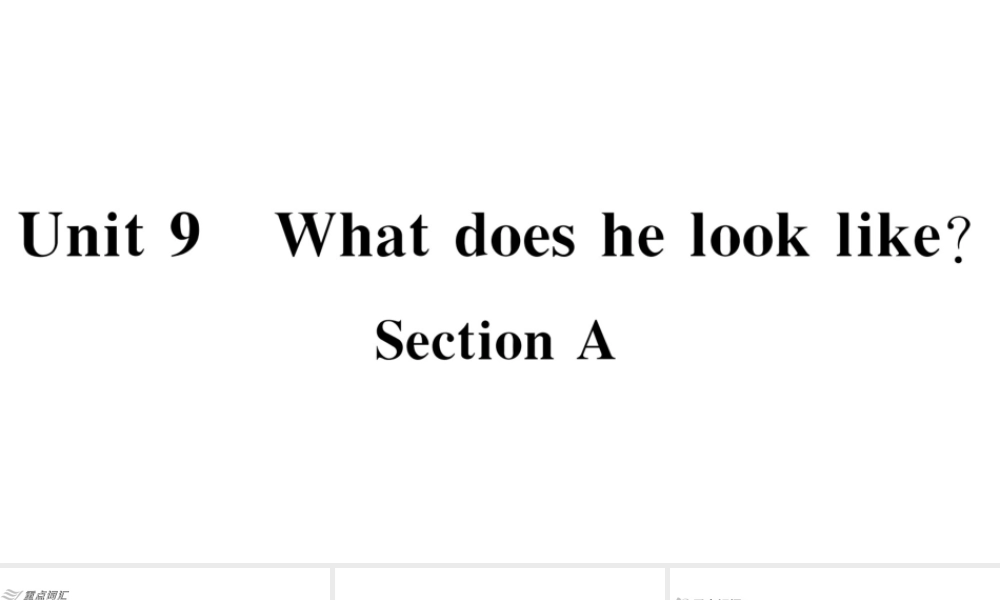 （安徽专版）秋七年级英语下册 Unit 9 What does he look like Section A习题课件（新版）人教新目标版-（新版）人教新目标版初中七年级下册英语课件