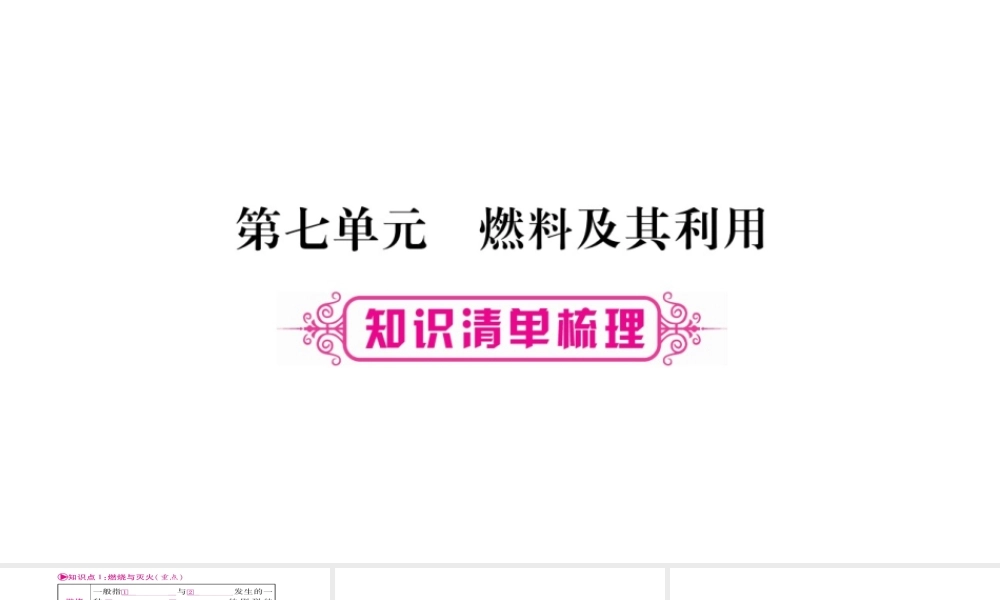 （安徽专版）中考化学总复习 第一部分 教材系统复习 第7单元 燃料及其利用课件-人教版初中九年级全册化学课件