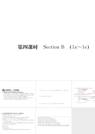 （安徽专版）九年级英语全册 Unit 1 How can we become good learners（第4课时）习题课件 （新版）人教新目标版-（新版）人教新目标版初中九年级全册英语课件