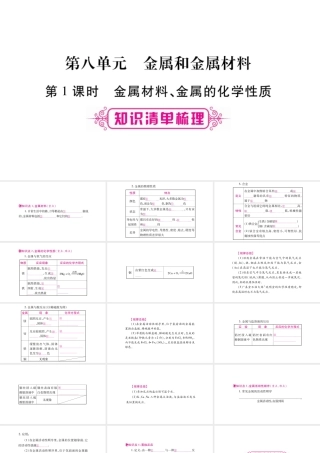 （安徽专版）中考化学总复习 第一部分 教材系统复习 第8单元 金属和金属材料课件-人教版初中九年级全册化学课件