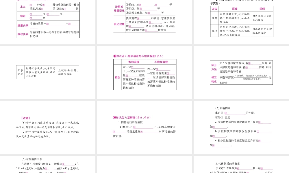 （安徽专版）中考化学总复习 第一部分 教材系统复习 第9单元 溶液课件-人教版初中九年级全册化学课件