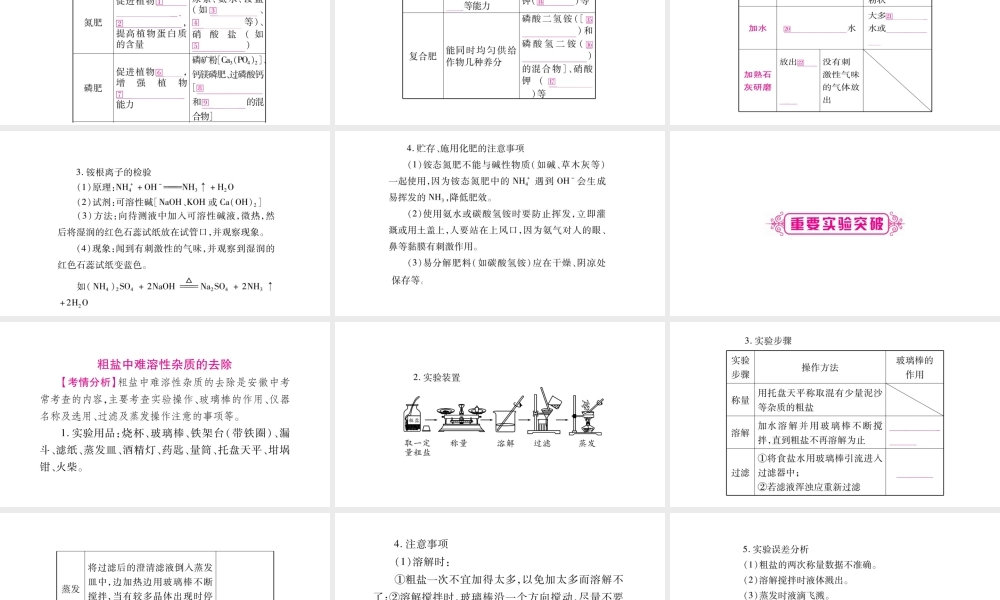 （安徽专版）中考化学总复习 第一部分 教材系统复习 第11单元 盐 化肥课件-人教版初中九年级全册化学课件