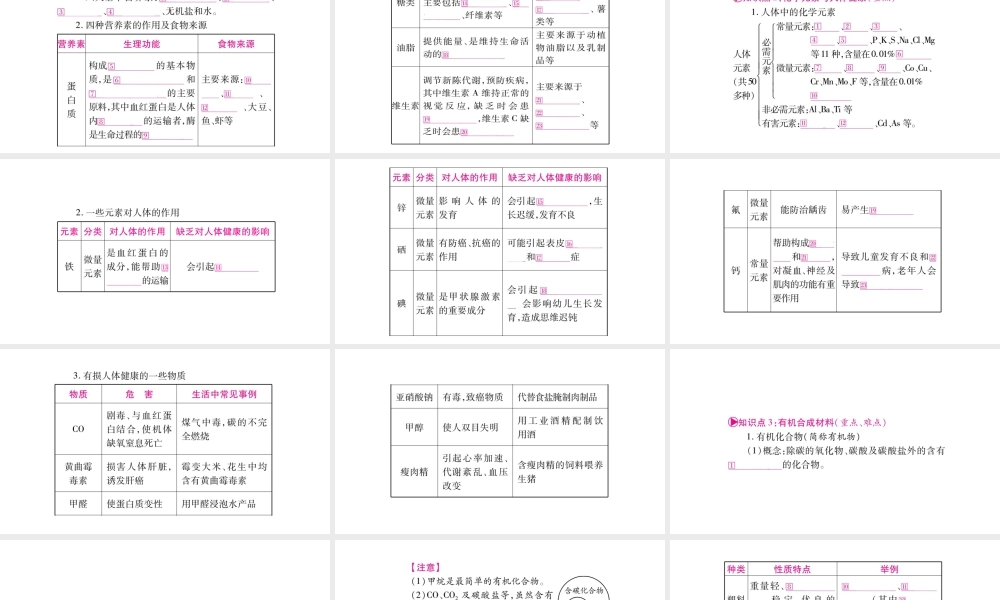 （安徽专版）中考化学总复习 第一部分 教材系统复习 第12单元 化学与生活课件-人教版初中九年级全册化学课件