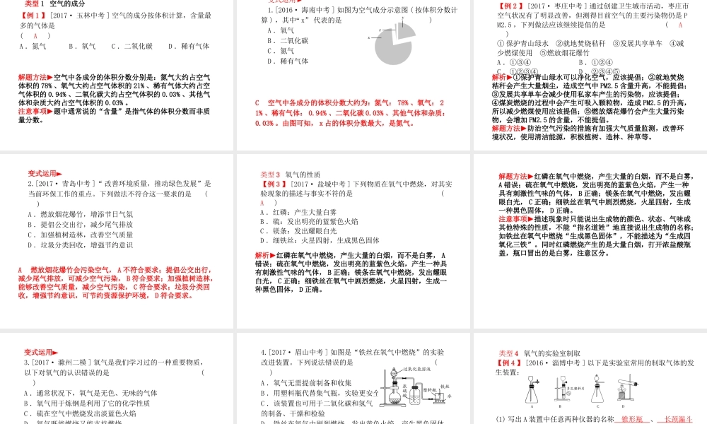 （安徽专版）中考化学总复习 第一部分 系统复习 成绩基石 第二单元 我们周围的空气课件 新人教版-新人教版初中九年级全册化学课件