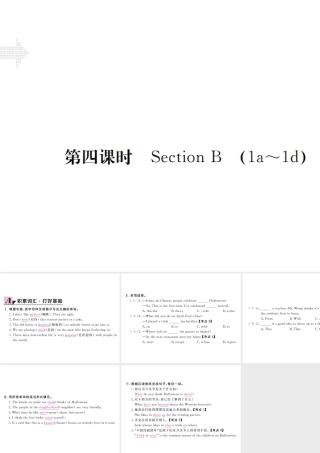 （安徽专版）九年级英语全册 Unit 2 I think that mooncakes are delicious（第4课时）习题课件 （新版）人教新目标版-（新版）人教新目标版初中九年级全册英语课件