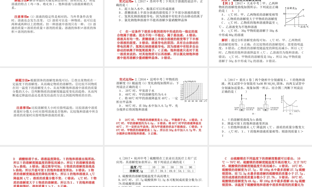 （安徽专版）中考化学总复习 第一部分 系统复习 成绩基石 第九单元 溶液课件 新人教版-新人教版初中九年级全册化学课件
