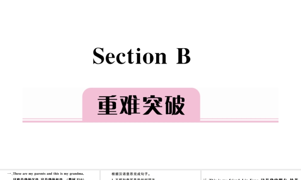 （安徽专版）秋七年级英语上册 Unit 2 This is my sister Section B习题课件（新版）人教新目标版-（新版）人教新目标版初中七年级上册英语课件