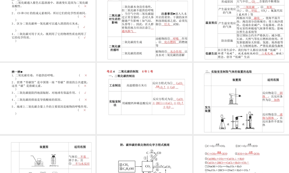（安徽专版）中考化学总复习 第一部分 系统复习 成绩基石 第六单元 碳和碳的氧化物课件 新人教版-新人教版初中九年级全册化学课件