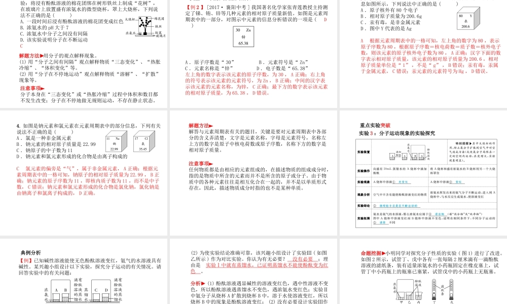 （安徽专版）中考化学总复习 第一部分 系统复习 成绩基石 第三单元 物质构成的奥秘课件 新人教版-新人教版初中九年级全册化学课件