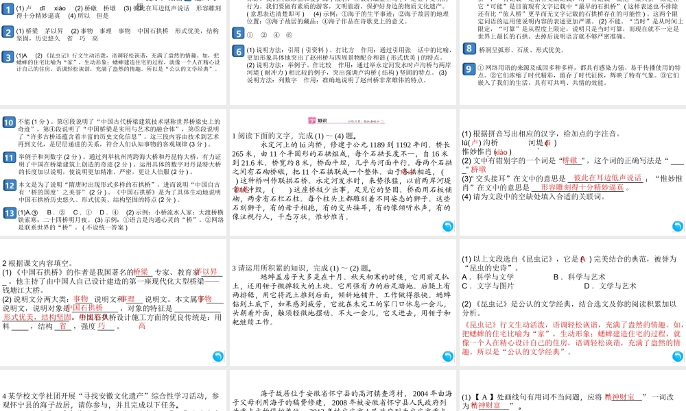 （安徽专版）八年级语文上册 第五单元 18 中国石拱桥课件 新人教版-新人教版初中八年级上册语文课件