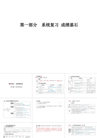 （安徽专版）中考化学总复习 第一部分 系统复习 成绩基石 第四单元 自然界的水 第2课时 化学式与化合价课件 新人教版-新人教版初中九年级全册化学课件