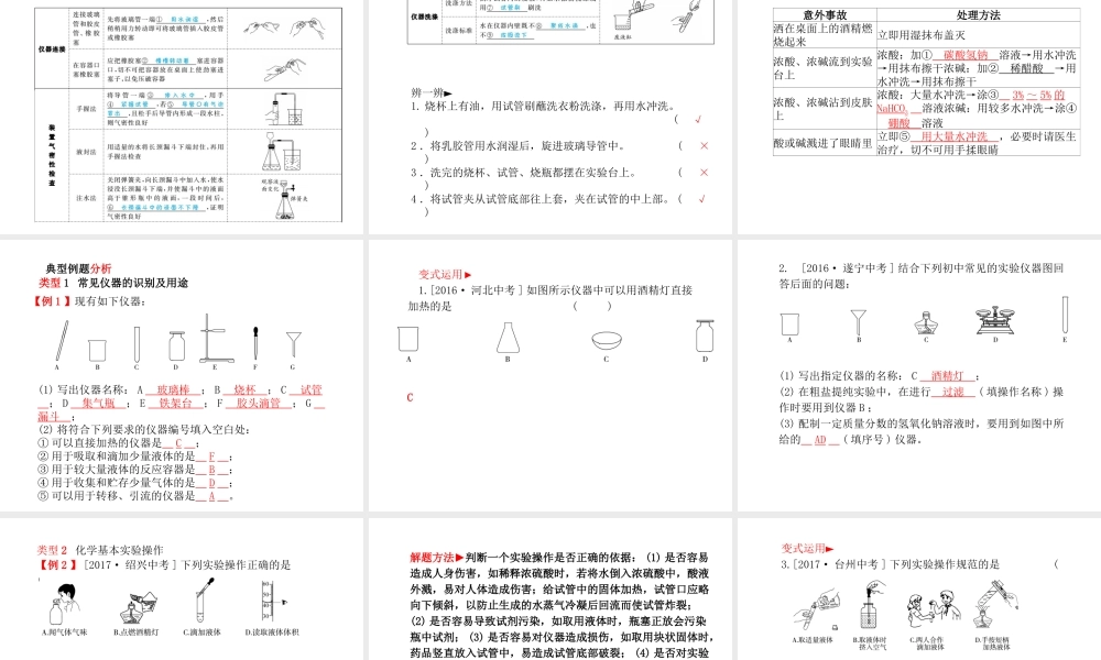 （安徽专版）中考化学总复习 第一部分 系统复习 成绩基石 第一单元 走进化学世界 第2课时 走进化学实验室课件 新人教版-新人教版初中九年级全册化学课件