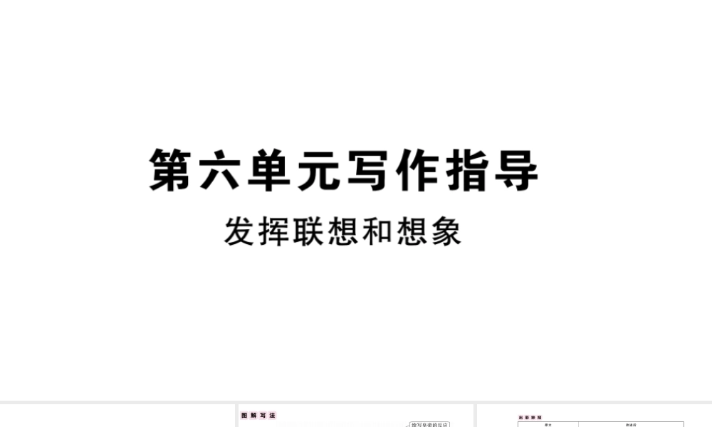 （安徽专版）秋七年级语文上册 第六单元 写作指导 发挥联想和想象习题课件 新人教版-新人教版初中七年级上册语文课件