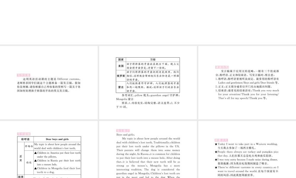 （安徽专版）九年级英语全册 Unit 10 You’re supposed to shake hands（第6课时）习题课件 （新版）人教新目标版-（新版）人教新目标版初中九年级全册英语课件